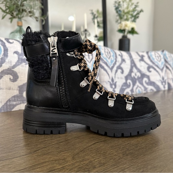 NIB Sam Edelman Gretchen Faux Shearling Trimmed Lace-Up Boot Size 6 - Picture 4 of 16